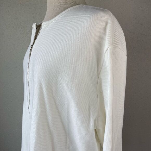 Time Out for Her Full Zip White Jacket Size XL EUC - Picture 4 of 6